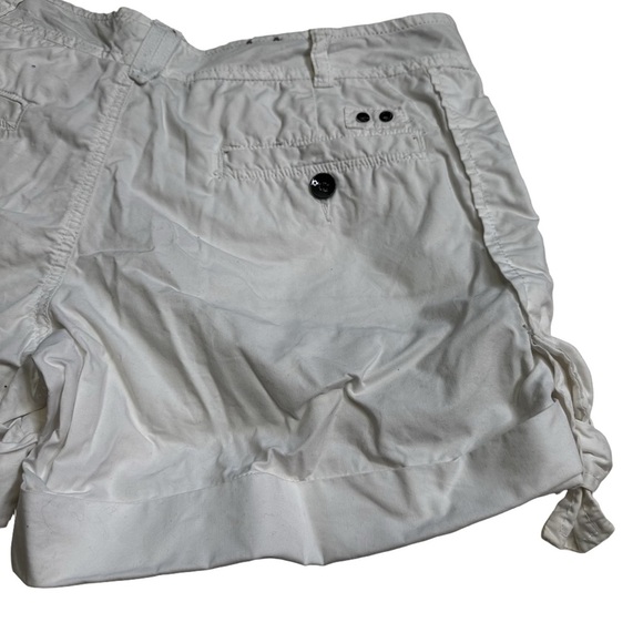 Converse One Star White Shorts Size 4 Tie Detail at the Hem Cuffed Cotton NWOT - Picture 10 of 14